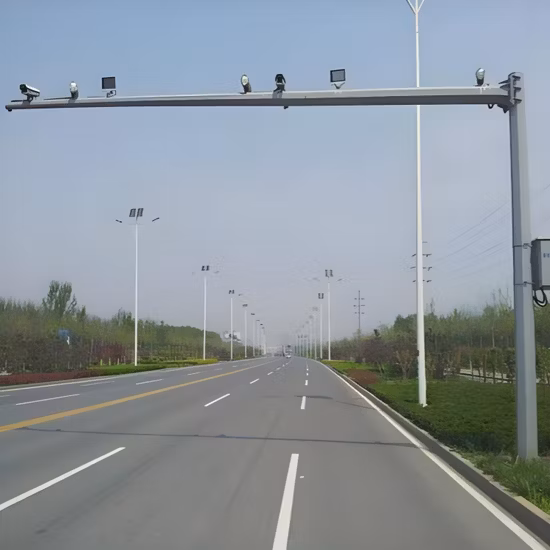 7 Meter 6 Meter 8 Meter Street Traffic Signal Road Camera Monitoring Pole