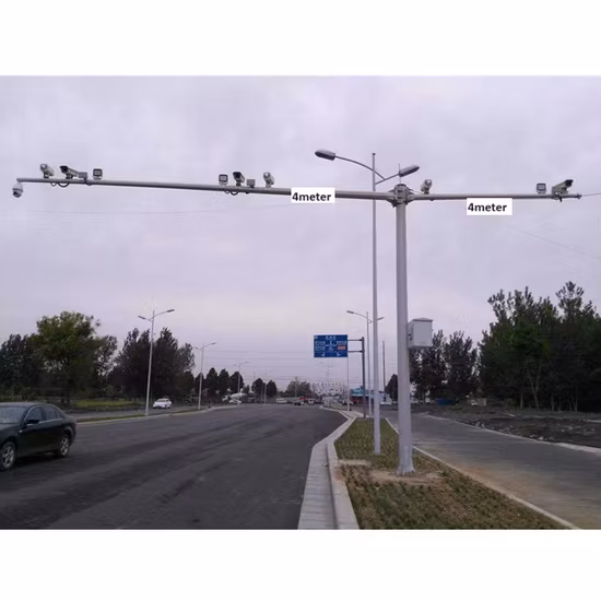 7 Meter 6 Meter 8 Meter Street Traffic Signal Road Camera Monitoring Pole