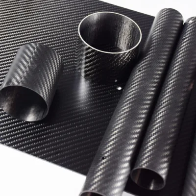 Tubo de fibra de carbono personalizado por atacado brilhante fosco Tubulação de fibra de carbono 3K