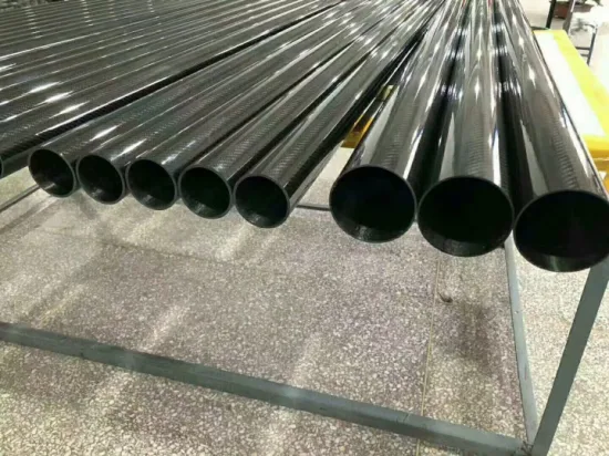 Tubo de fibra de carbono enrolado de 271 mm de diâmetro 9000 mm/tubos de fibra de carbono Tubulação grande para máquinas